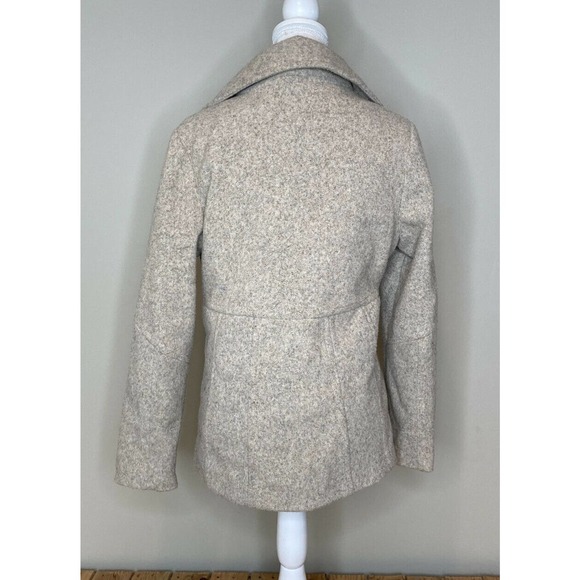 MONTANACO Natural Tan Button Up Pea Coat Small - Picture 2 of 11